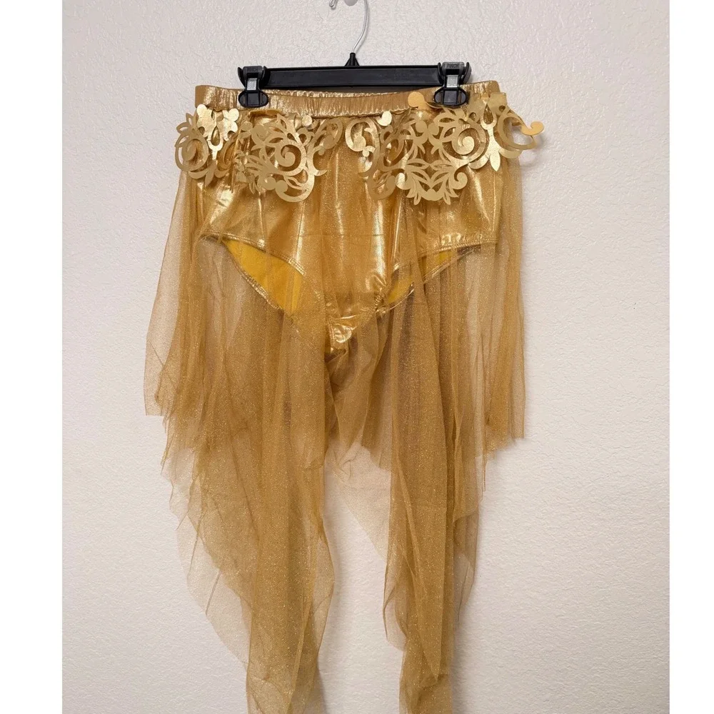 Gold Gladiator Overskirt Costume SZ L/XL Gold Excellent Wonder Woman Trojan syle